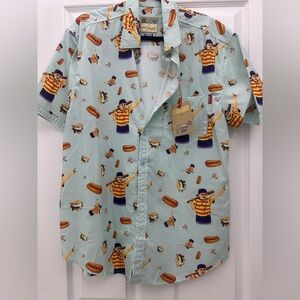 RSVLTA  Men's Blue Hawaiian Shirt sandlot ! Size L